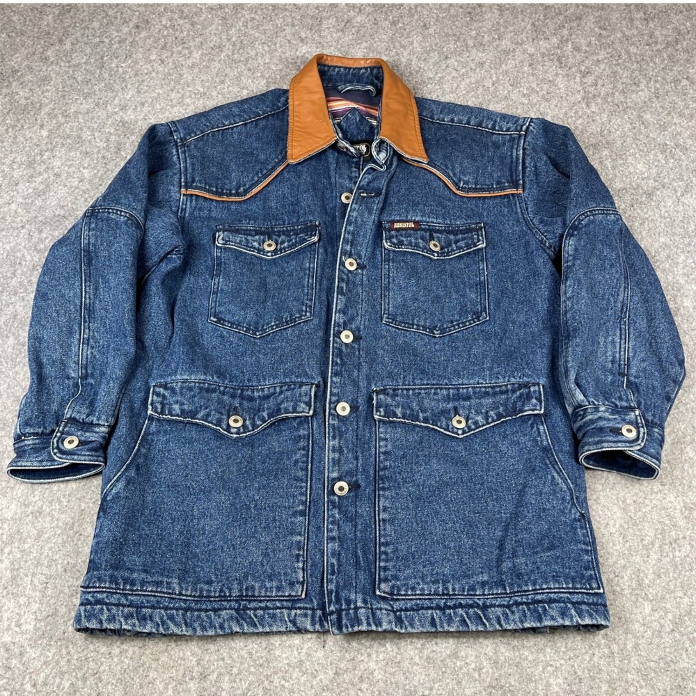 Vintage Resistol Rodeo Gear Denim Barn Coat Western Jacket Sm Field Jacket USA